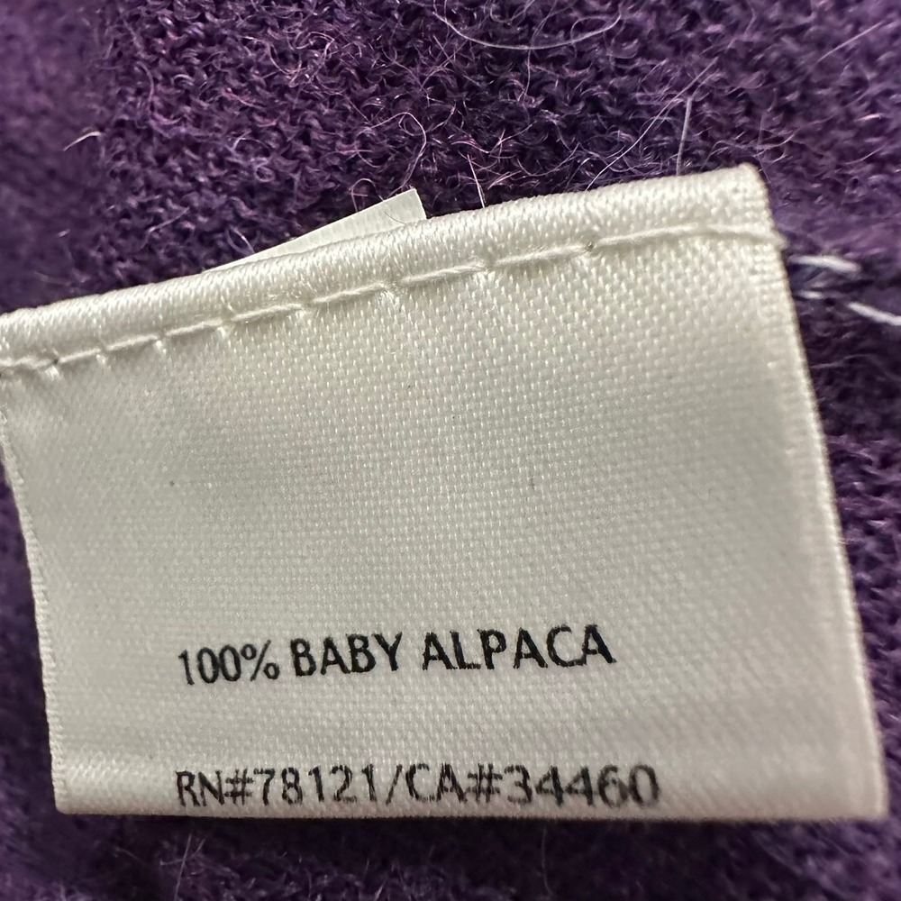 Eileen Fisher Womens Old Money Baby Alpaca Cadigan Size M Quiet Luxury Purple - Picture 4 of 8